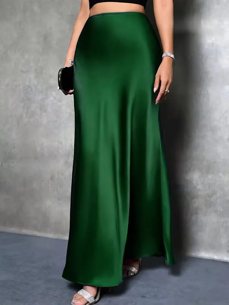 Satinrock mit hoher Taille-Skirt for women-Alpenkind