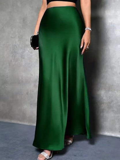 Satinrock mit hoher Taille-Skirt for women-Alpenkind