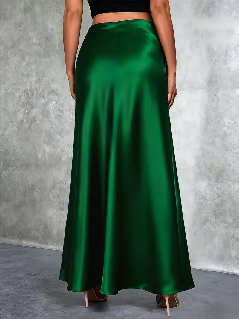 Satinrock mit hoher Taille-Skirt for women-Alpenkind