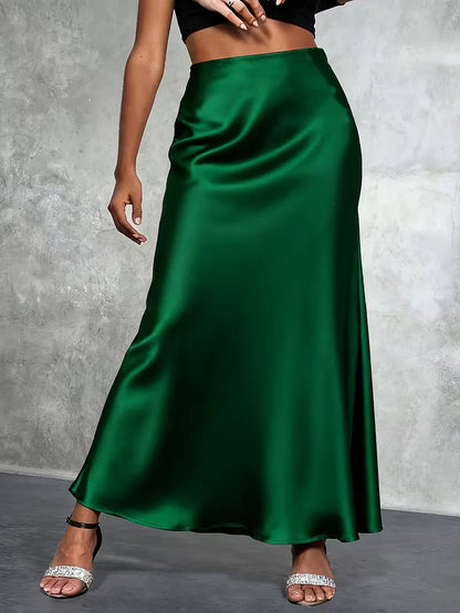 Satinrock mit hoher Taille-Skirt for women-Alpenkind