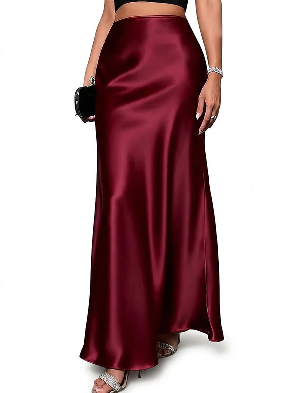 Satinrock mit hoher Taille-Skirt for women-Alpenkind