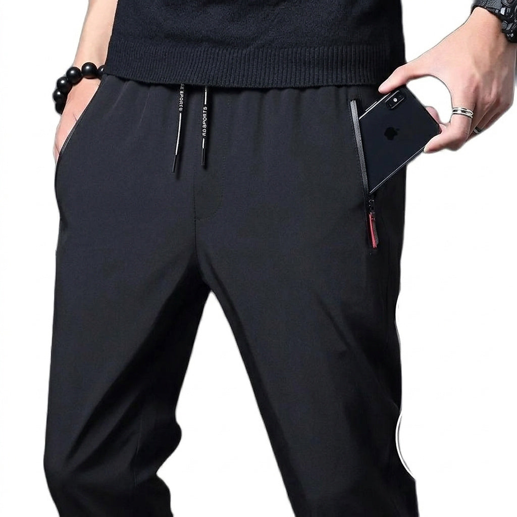 Schmale Herren-Jogger mit Reißverschlusstaschen-Pants for Men-Alpenkind