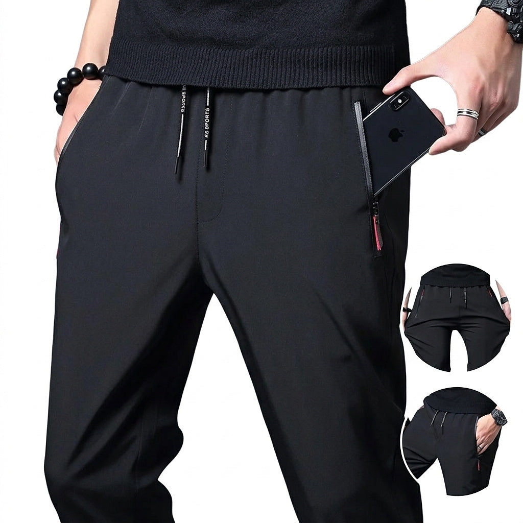 Schmale Herren-Jogger mit Reißverschlusstaschen-Pants for Men-Alpenkind