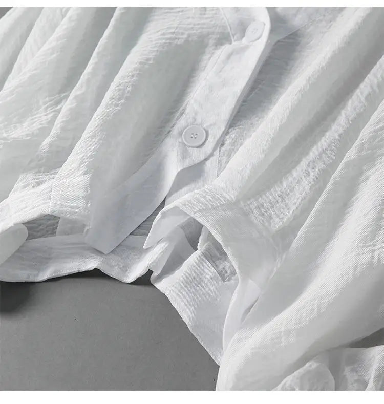 Strukturierte Damenbluse mit V-Ausschnitt und Knöpfen-Blouses for women-Alpenkind