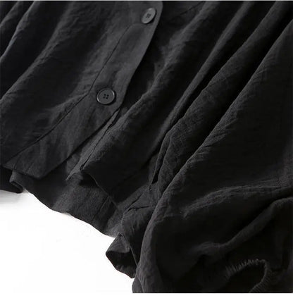 Strukturierte Damenbluse mit V-Ausschnitt und Knöpfen-Blouses for women-Alpenkind