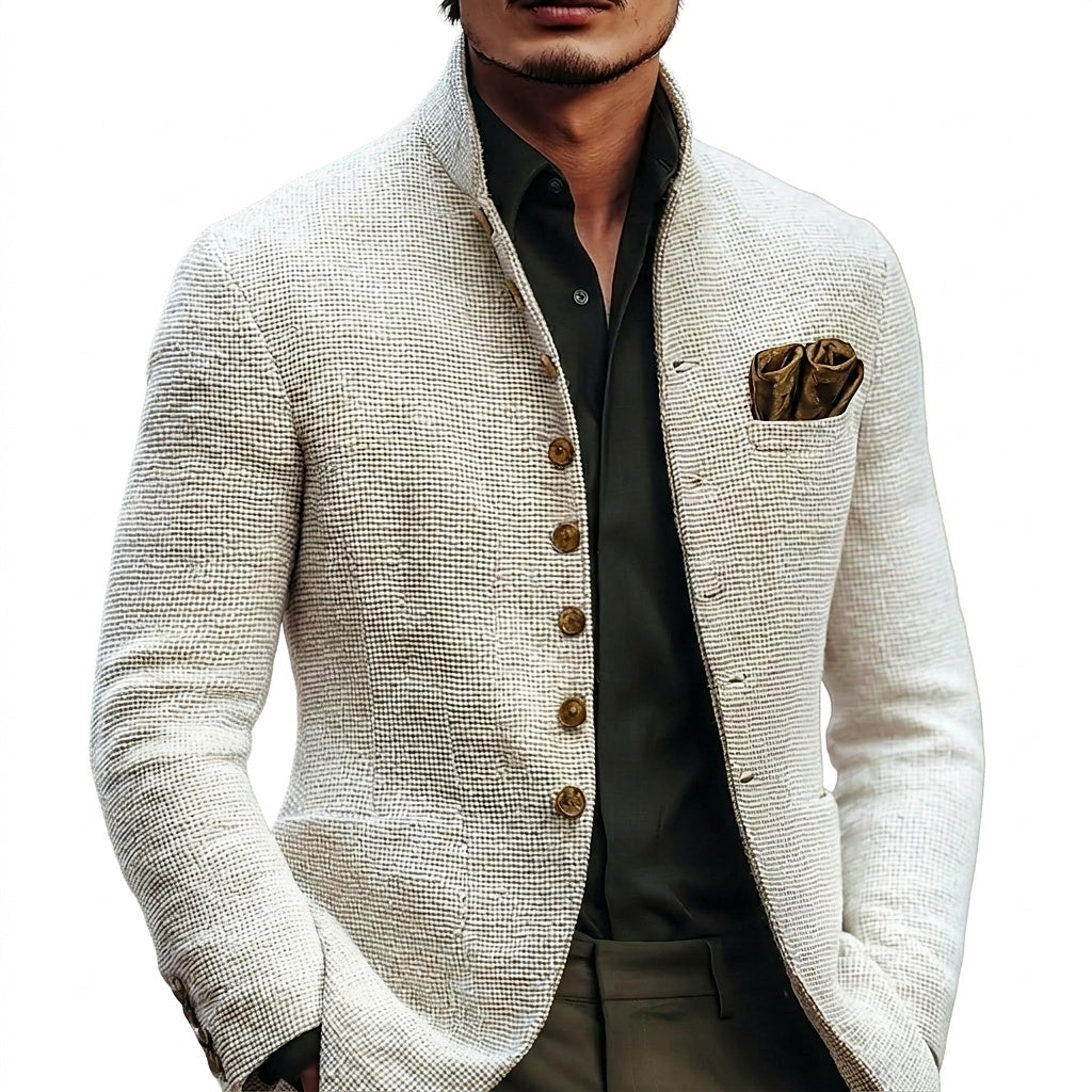 Strukturierte Herrenjacke mit Stehkragen-Jackets for men-Alpenkind