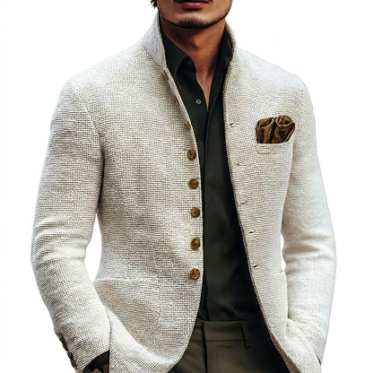 Strukturierte Herrenjacke mit Stehkragen-Jackets for men-Alpenkind