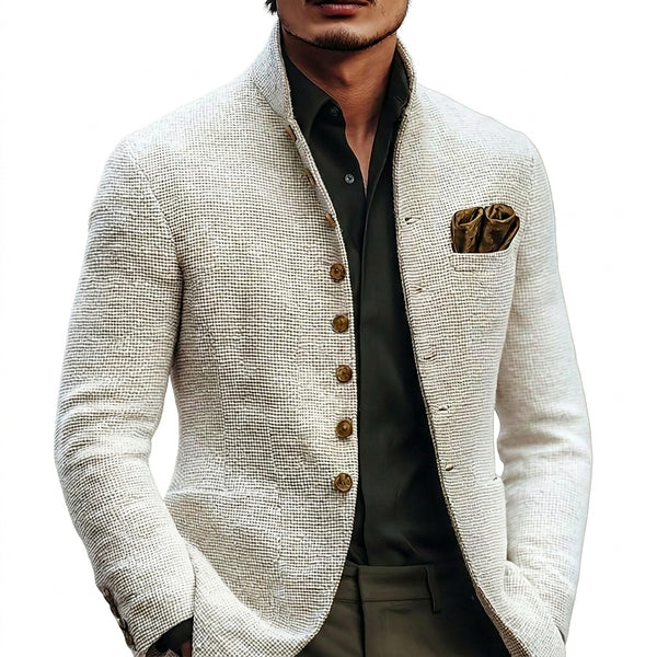 Strukturierte Herrenjacke mit Stehkragen-Jackets for men-Alpenkind