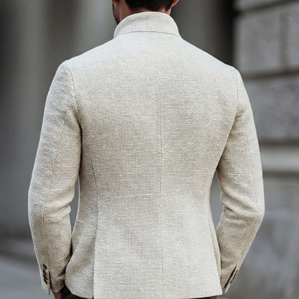 Strukturierte Herrenjacke mit Stehkragen-Jackets for men-Alpenkind