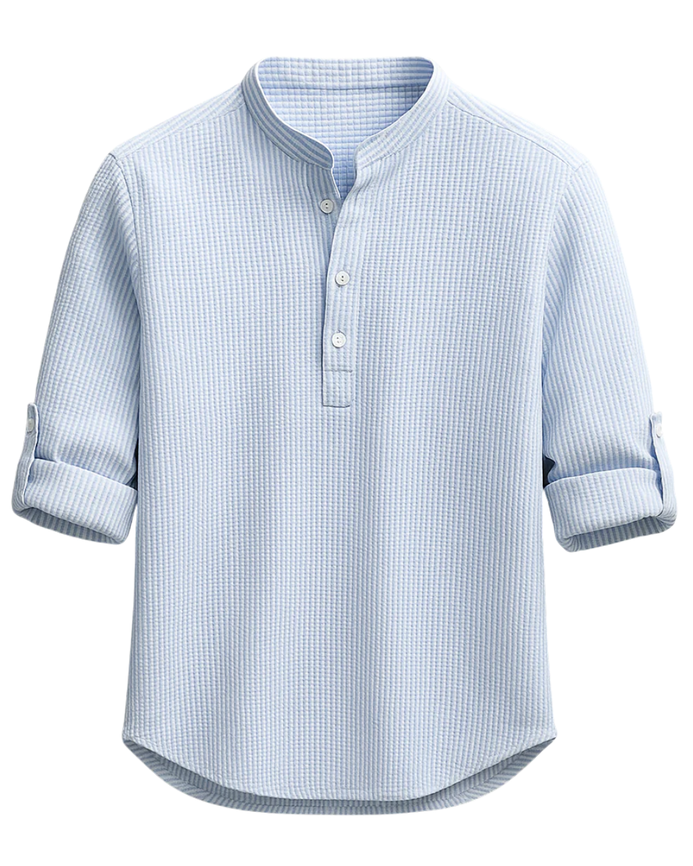 Strukturiertes Herrenhemd mit Stehkragen-Shirts for men-Alpenkind