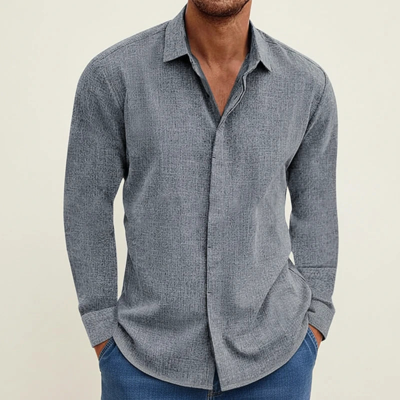 Strukturiertes Langarm-Hemd für Herren-Shirts for men-Alpenkind