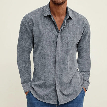 Strukturiertes Langarm-Hemd für Herren-Shirts for men-Alpenkind