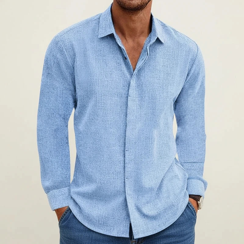 Strukturiertes Langarm-Hemd für Herren-Shirts for men-Alpenkind