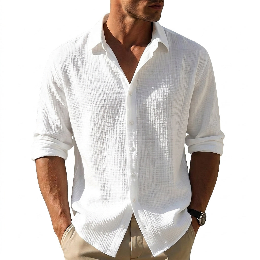 Strukturiertes Langarm-Hemd für Herren-Shirts for men-Alpenkind