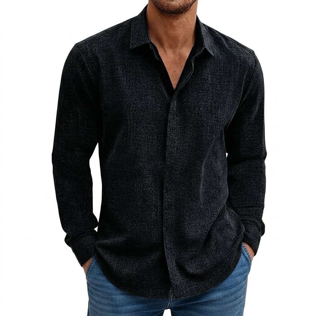 Strukturiertes Langarm-Hemd für Herren-Shirts for men-Alpenkind