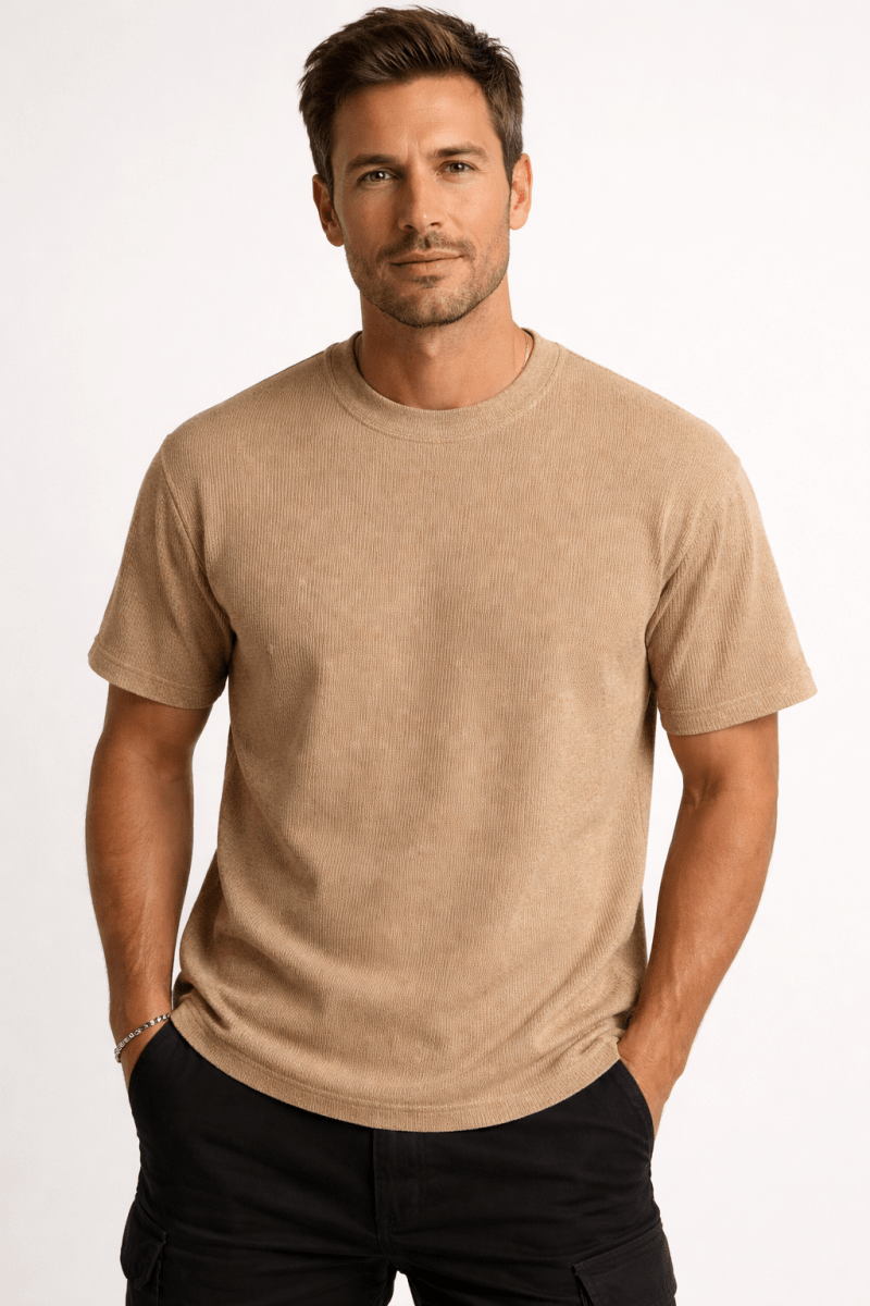 Strukturiertes Rundhals-T-Shirt für Herren-T-Shirts & Polos for men-Alpenkind