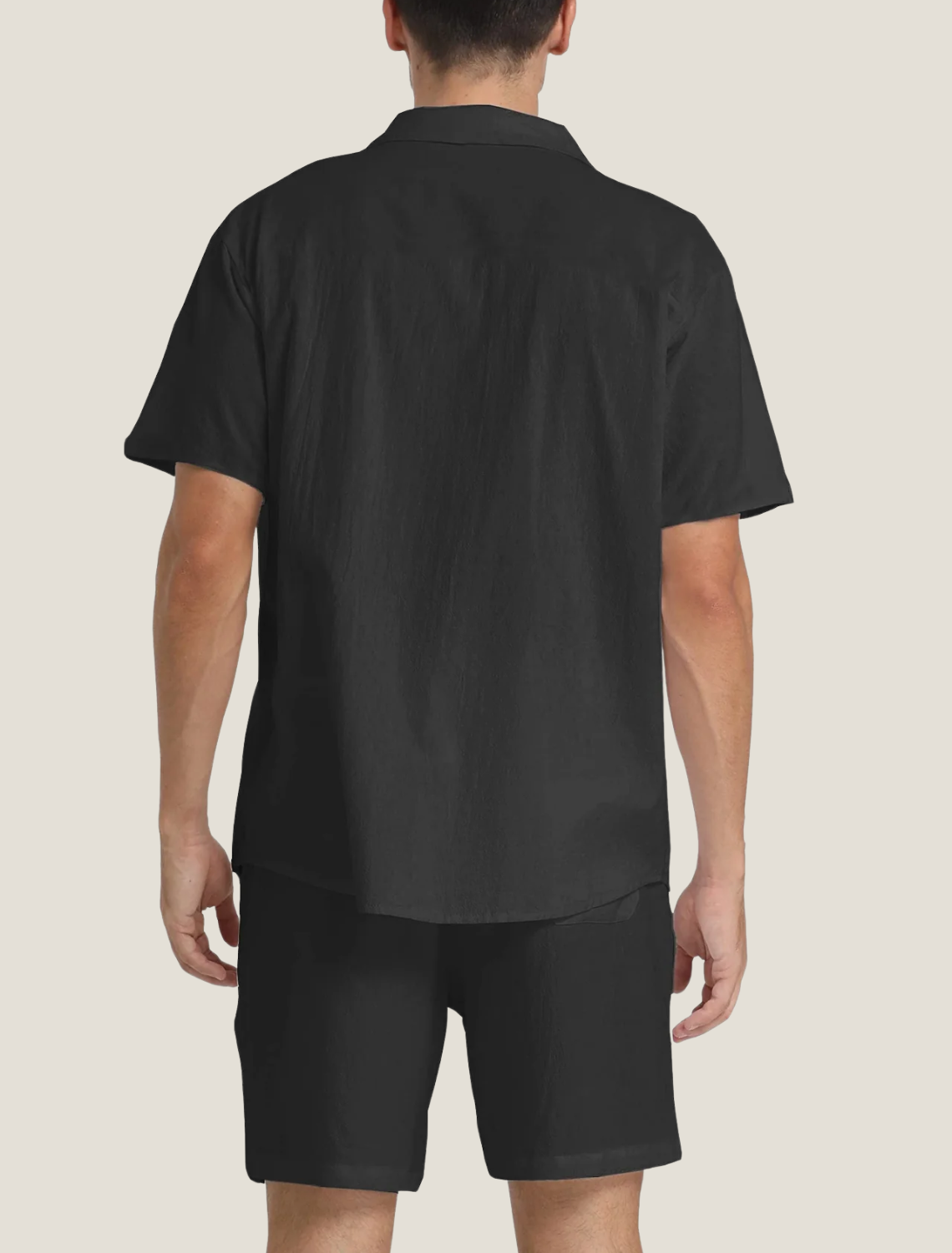 Strukturiertes Web-Set aus Hemd und Shorts für Herren-Men's Sets-Alpenkind