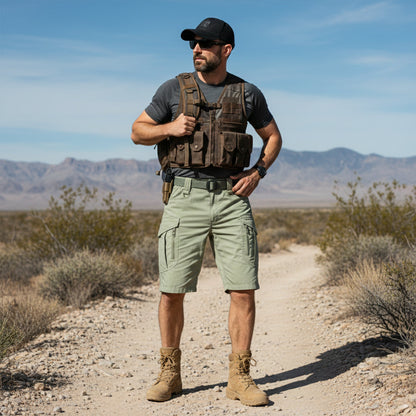 Taktische Herren-Cargoshorts mit integriertem Gürtel-Shorts for men-Alpenkind