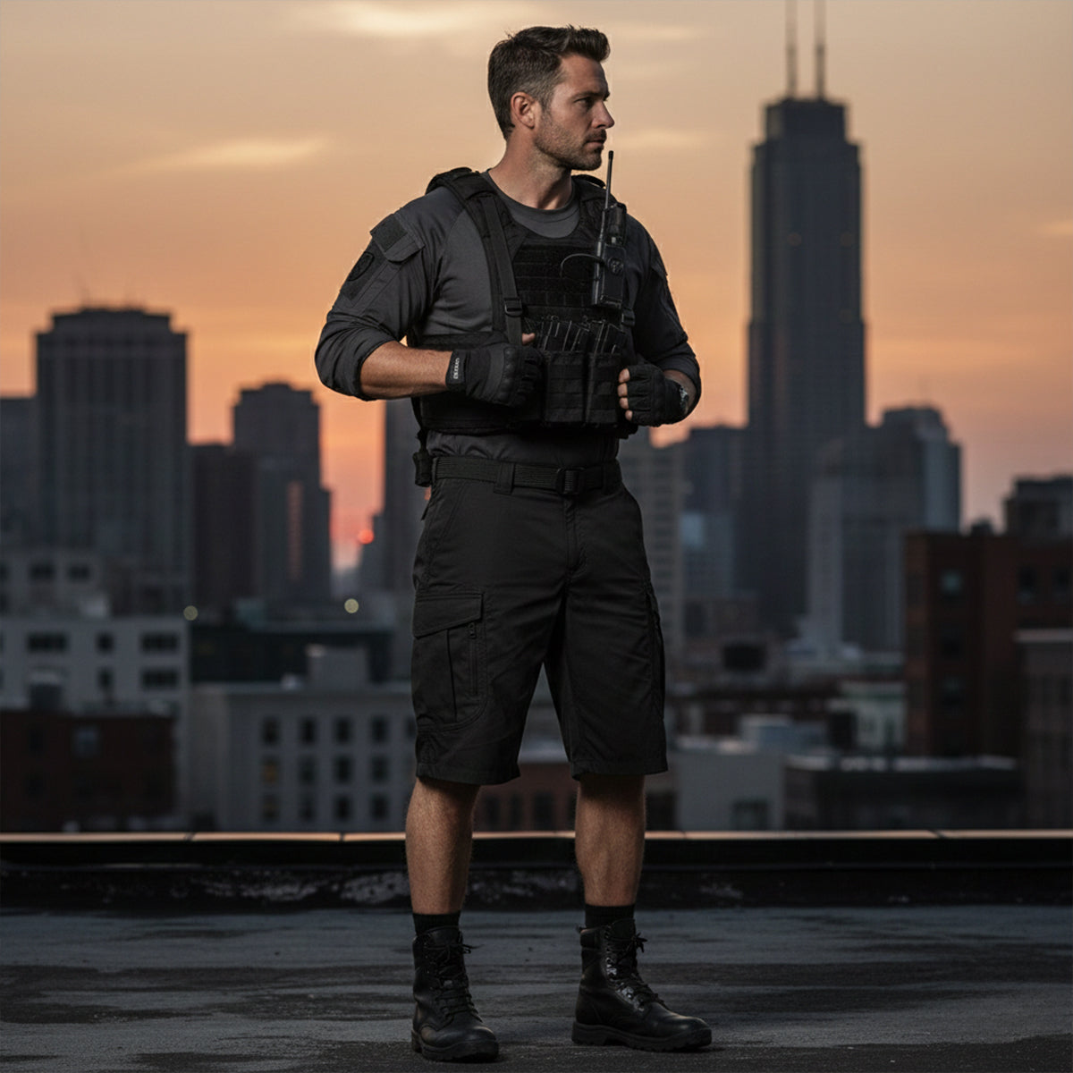 Taktische Herren-Cargoshorts mit integriertem Gürtel-Shorts for men-Alpenkind