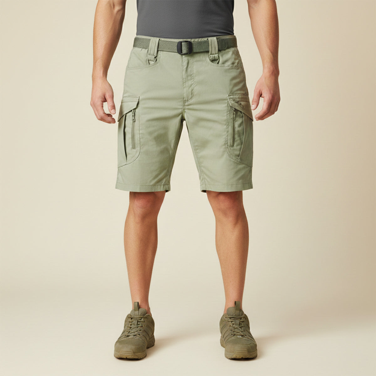 Taktische Herren-Cargoshorts mit integriertem Gürtel-Shorts for men-Alpenkind