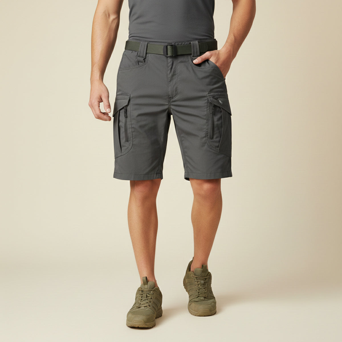 Taktische Herren-Cargoshorts mit integriertem Gürtel-Shorts for men-Alpenkind