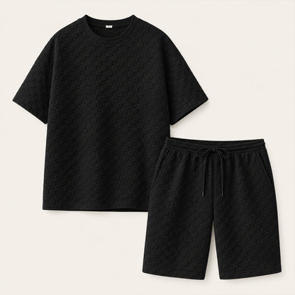 Texturiertes Herren-Set mit Kurzarm-Oberteil-Sets for Men-Alpenkind