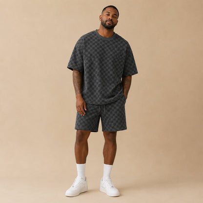 Texturiertes Herren-Set mit Kurzarm-Oberteil-Sets for Men-Alpenkind