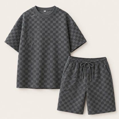 Texturiertes Herren-Set mit Kurzarm-Oberteil-Sets for Men-Alpenkind