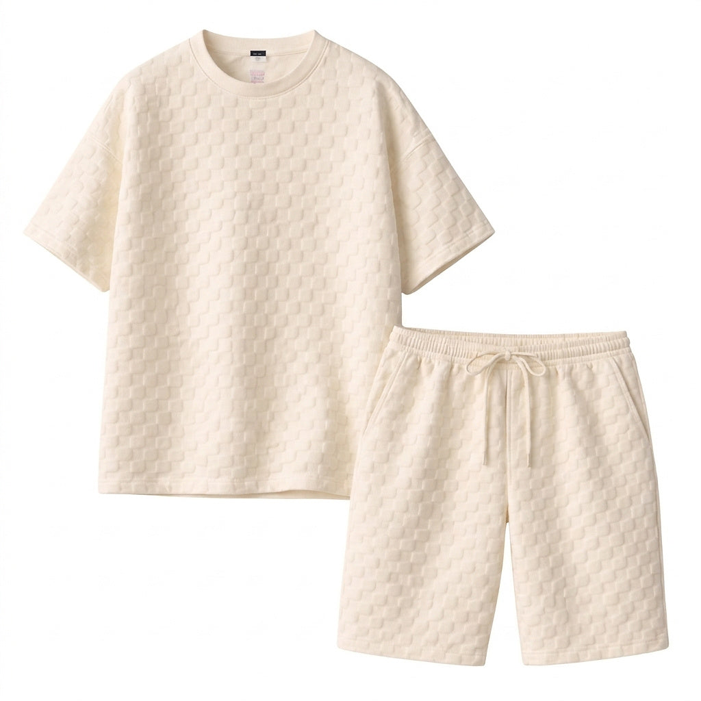 Texturiertes Herren-Set mit Kurzarm-Oberteil-Sets for Men-Alpenkind