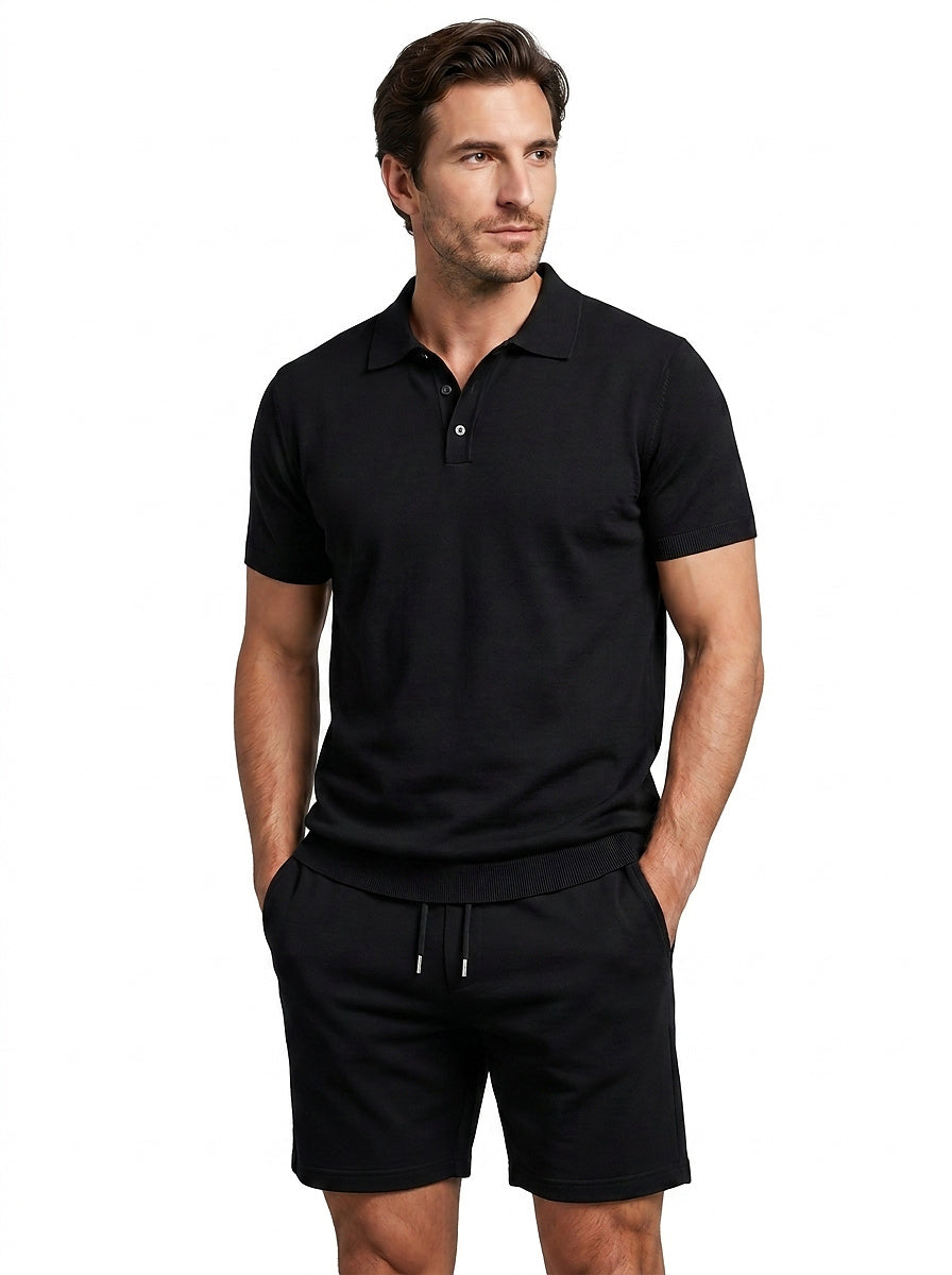 Texturiertes Polo- und Shorts-Set für Herren-Sets for Men-Alpenkind