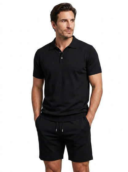 Texturiertes Polo- und Shorts-Set für Herren-Sets for Men-Alpenkind