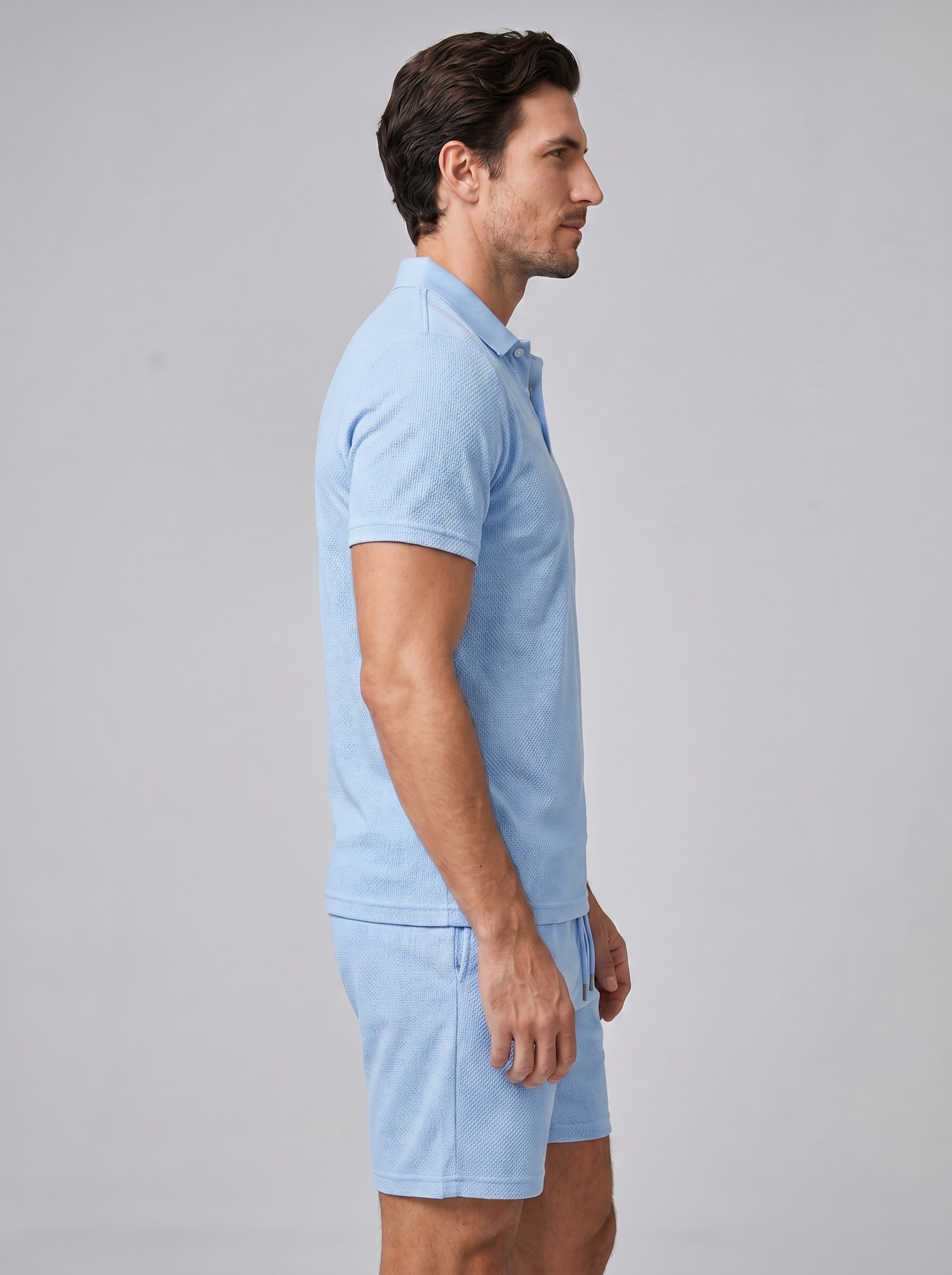 Texturiertes Polo- und Shorts-Set für Herren-Sets for Men-Alpenkind