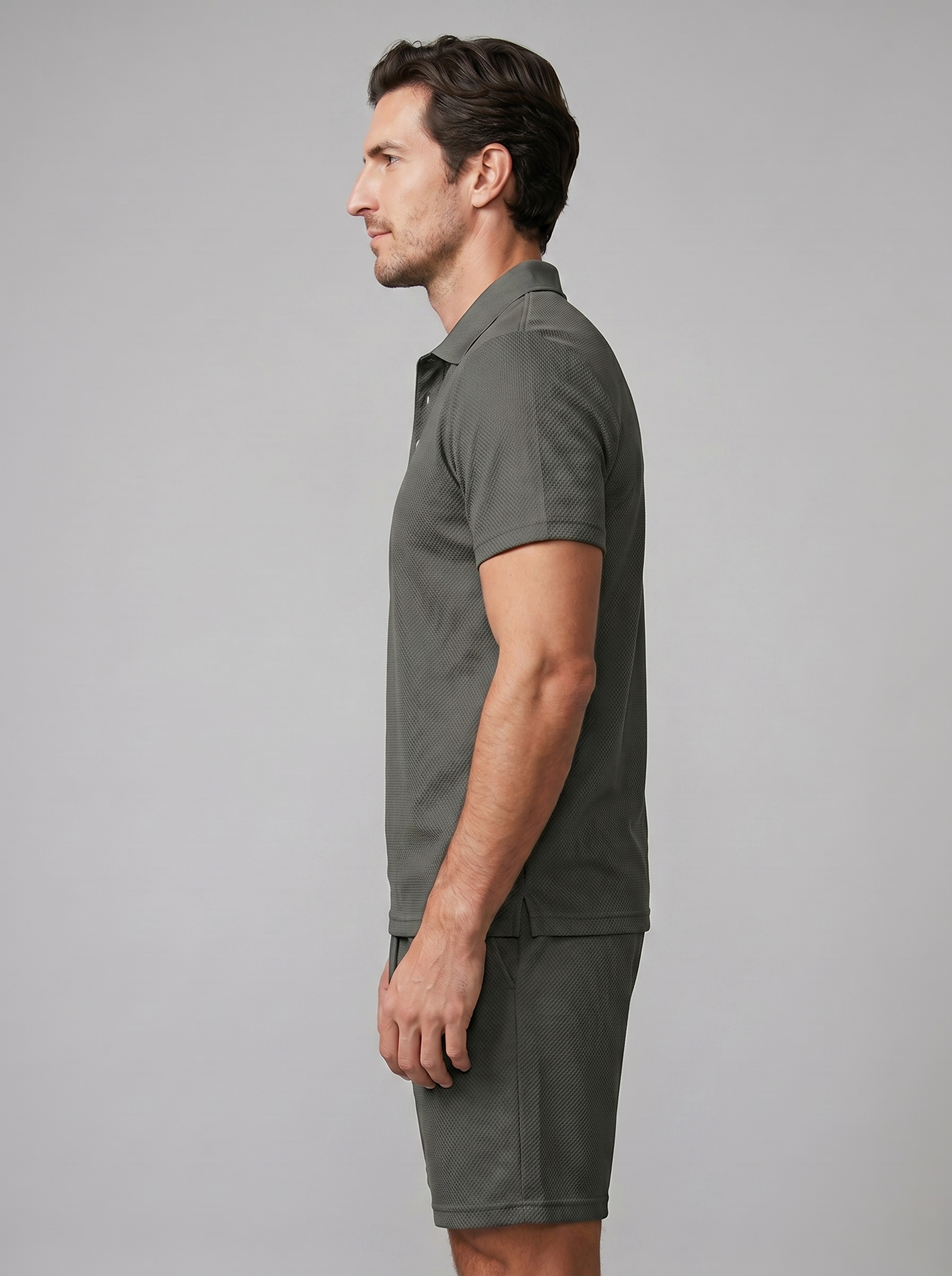 Texturiertes Polo- und Shorts-Set für Herren-Sets for Men-Alpenkind