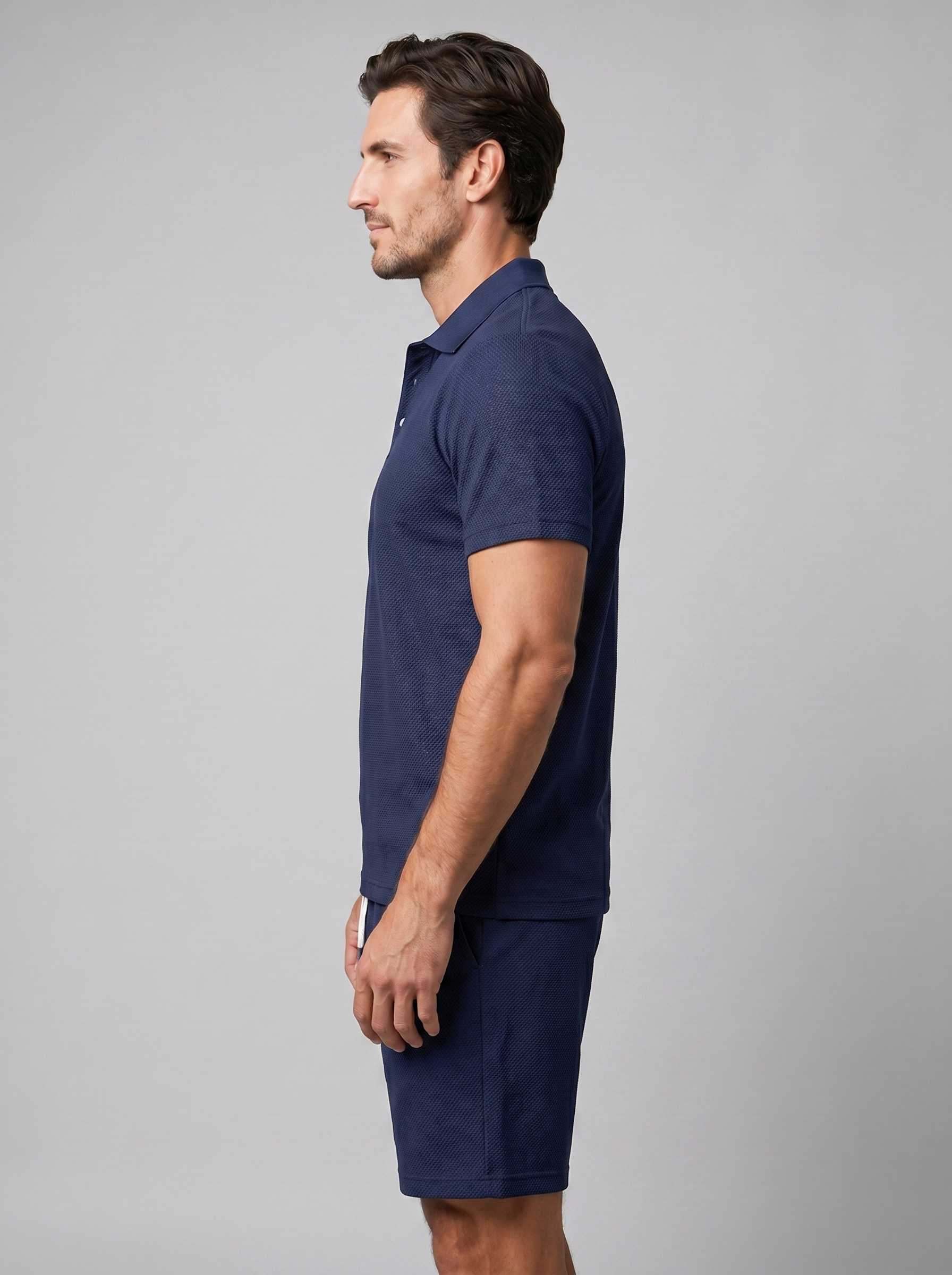 Texturiertes Polo- und Shorts-Set für Herren-Sets for Men-Alpenkind