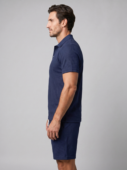 Texturiertes Polo- und Shorts-Set für Herren-Sets for Men-Alpenkind