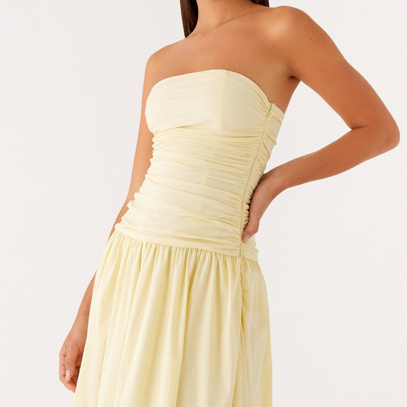 Trägerloses Maxikleid mit Print für Damen-Maxi Dress-Alpenkind