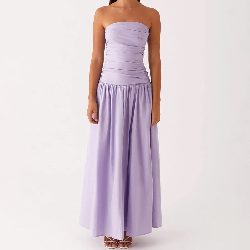 Trägerloses Maxikleid mit Print für Damen-Maxi Dress-Alpenkind