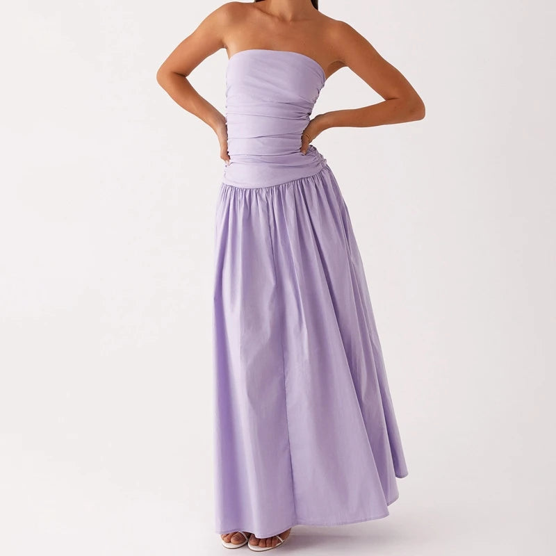 Trägerloses Maxikleid mit Print für Damen-Maxi Dress-Alpenkind