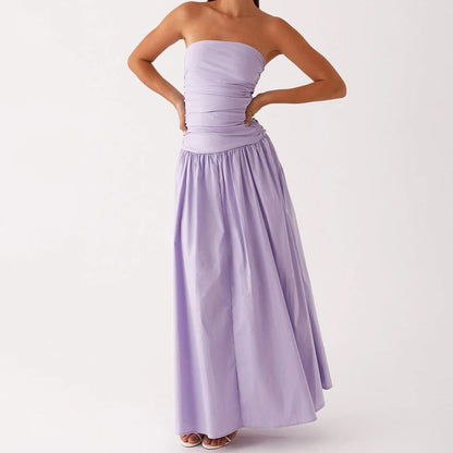 Trägerloses Maxikleid mit Print für Damen-Maxi Dress-Alpenkind