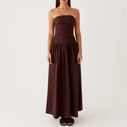 Trägerloses Maxikleid mit Print für Damen-Maxi Dress-Alpenkind