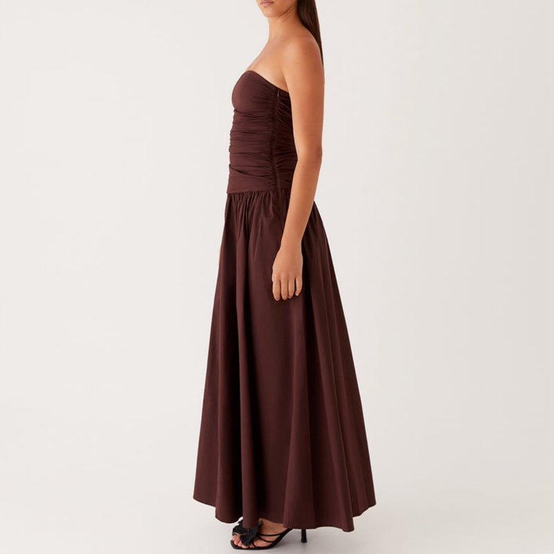 Trägerloses Maxikleid mit Print für Damen-Maxi Dress-Alpenkind