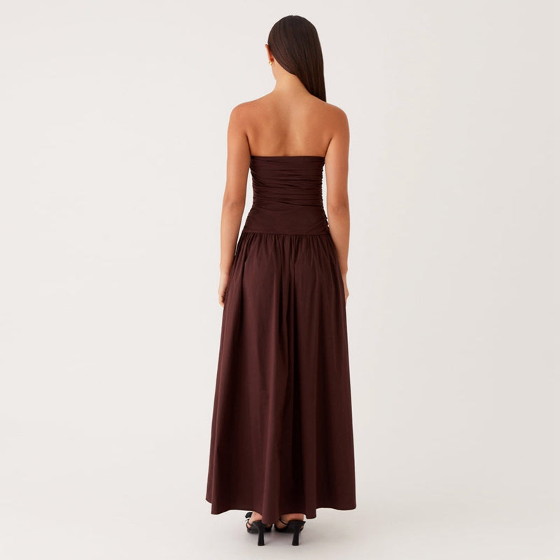 Trägerloses Maxikleid mit Print für Damen-Maxi Dress-Alpenkind