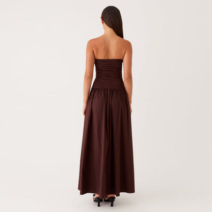 Trägerloses Maxikleid mit Print für Damen-Maxi Dress-Alpenkind