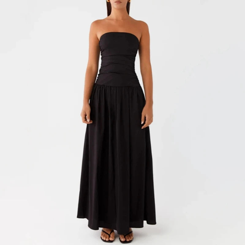 Trägerloses Maxikleid mit Print für Damen-Maxi Dress-Alpenkind