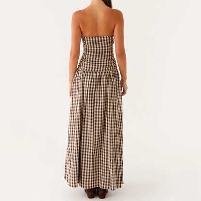 Trägerloses Maxikleid mit Print für Damen-Maxi Dress-Alpenkind