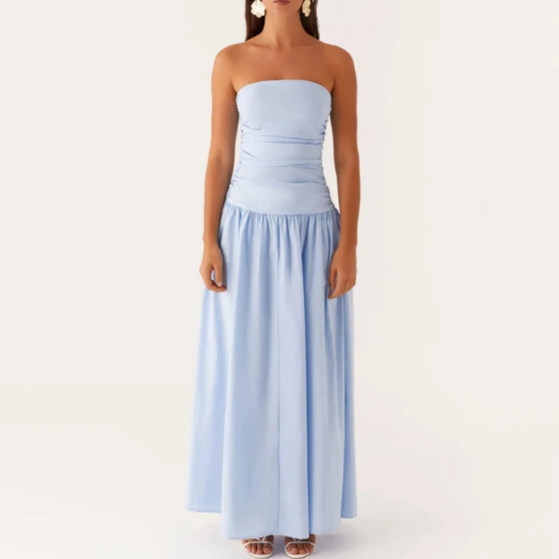 Trägerloses Maxikleid mit Print für Damen-Maxi Dress-Alpenkind