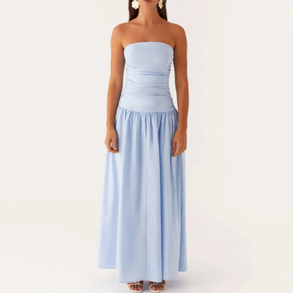 Trägerloses Maxikleid mit Print für Damen-Maxi Dress-Alpenkind