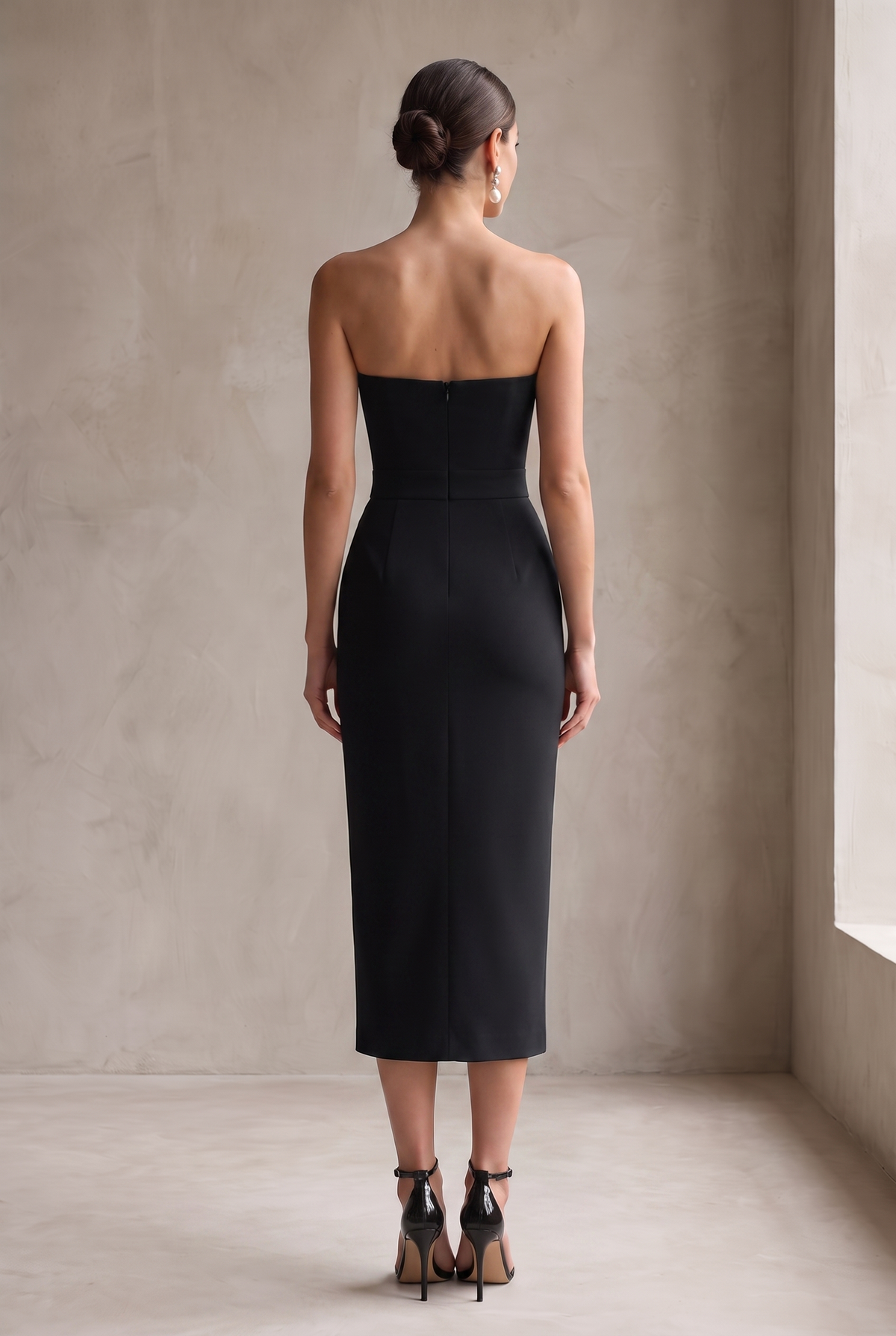 Trägerloses Midi-Bodycon-Kleid für Damen-Midi Dress-Alpenkind