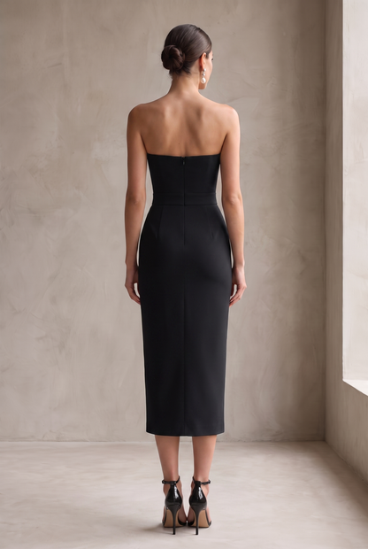 Trägerloses Midi-Bodycon-Kleid für Damen-Midi Dress-Alpenkind
