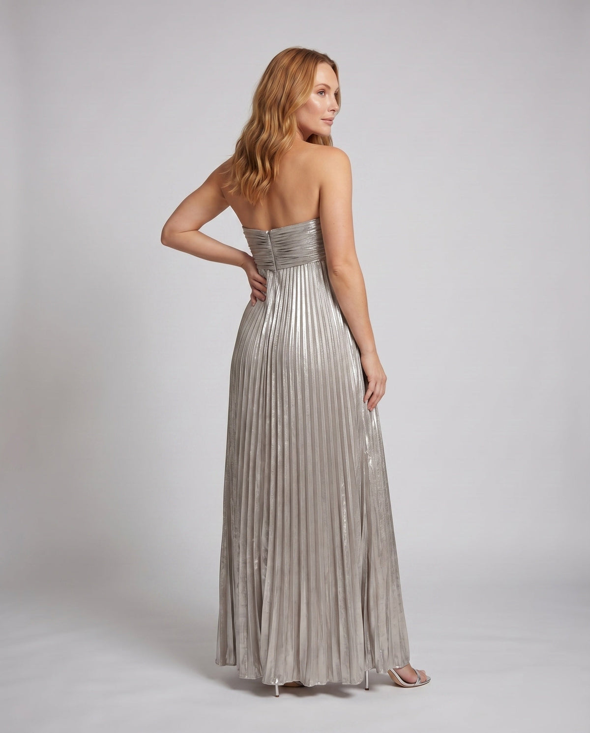 Trägerloses, plissiertes Maxi-Kleid für Damen-Maxi Dress-Alpenkind